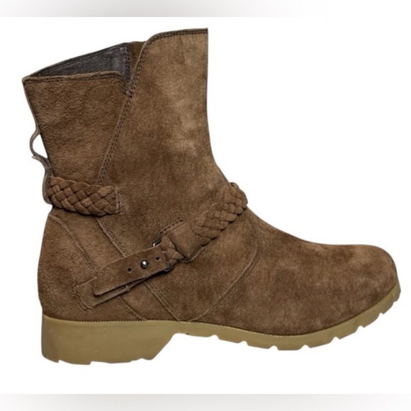 Teva Shoes - Teva Brown Suede Ankle Boots Womens Size 10 Braided Strap Pull-On Casual Outdoor